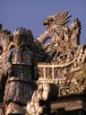Rooftop figures at one of the palace temples.